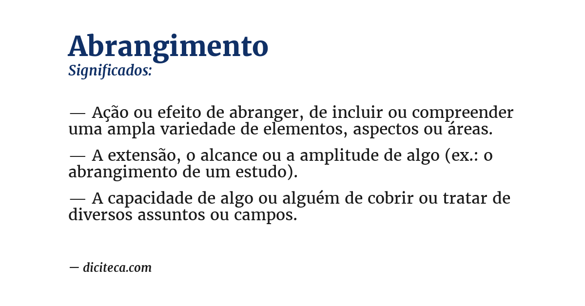 Significado de abrangimento