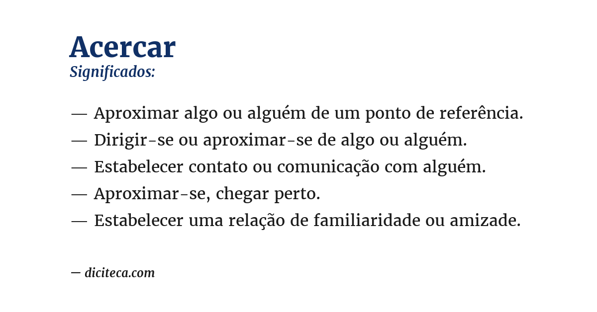 Significado de acercar