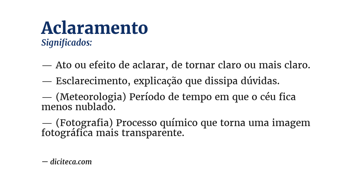 Significado de aclaramento