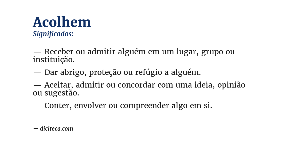 Significado de acolhem