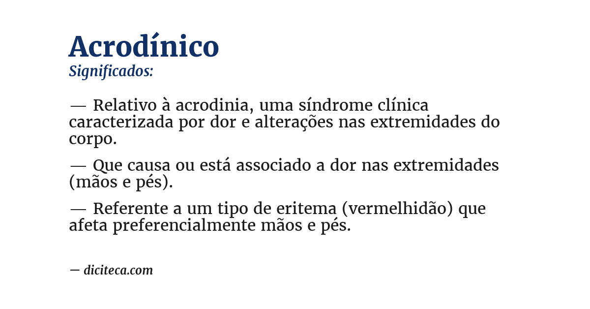 Significado de acrodínico