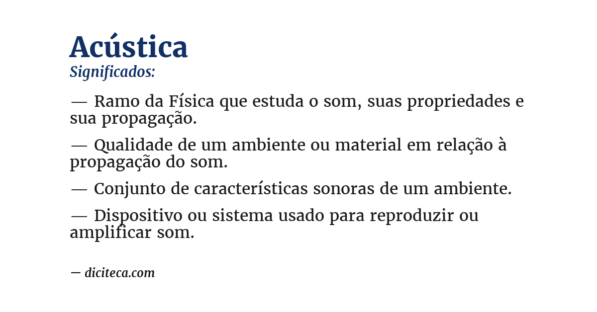 Significado de acústica