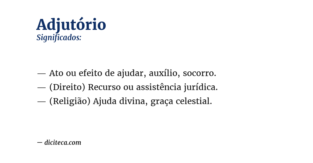 Significado de adjutório
