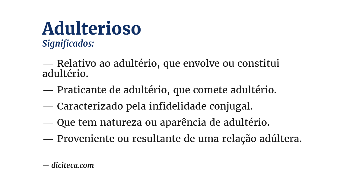 Significado de adulterioso