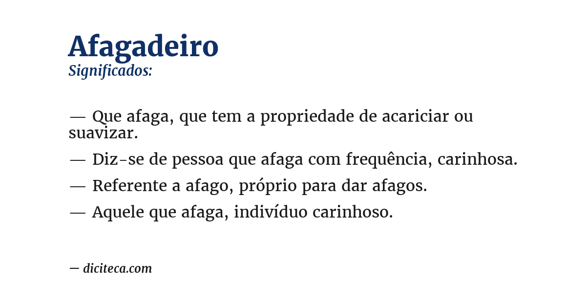 Significado de afagadeiro