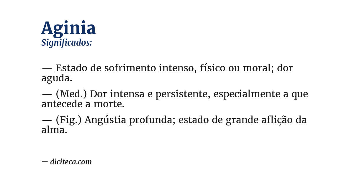 Significado de aginia