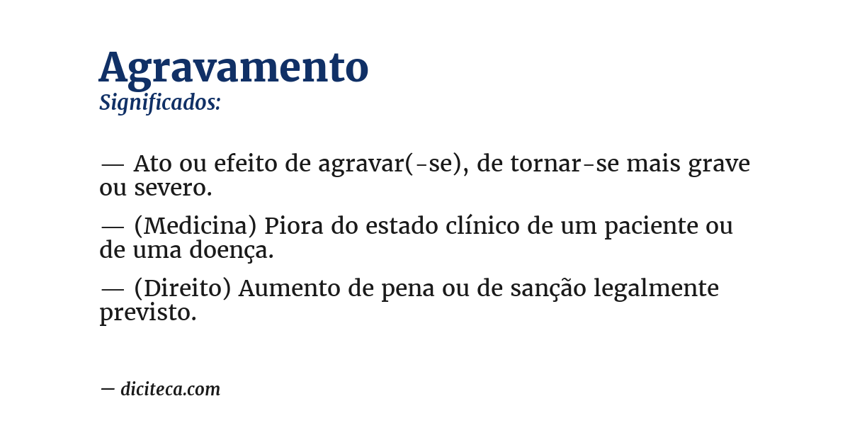 Significado de agravamento