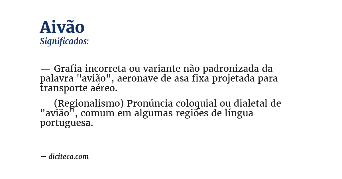 Significado de aivão