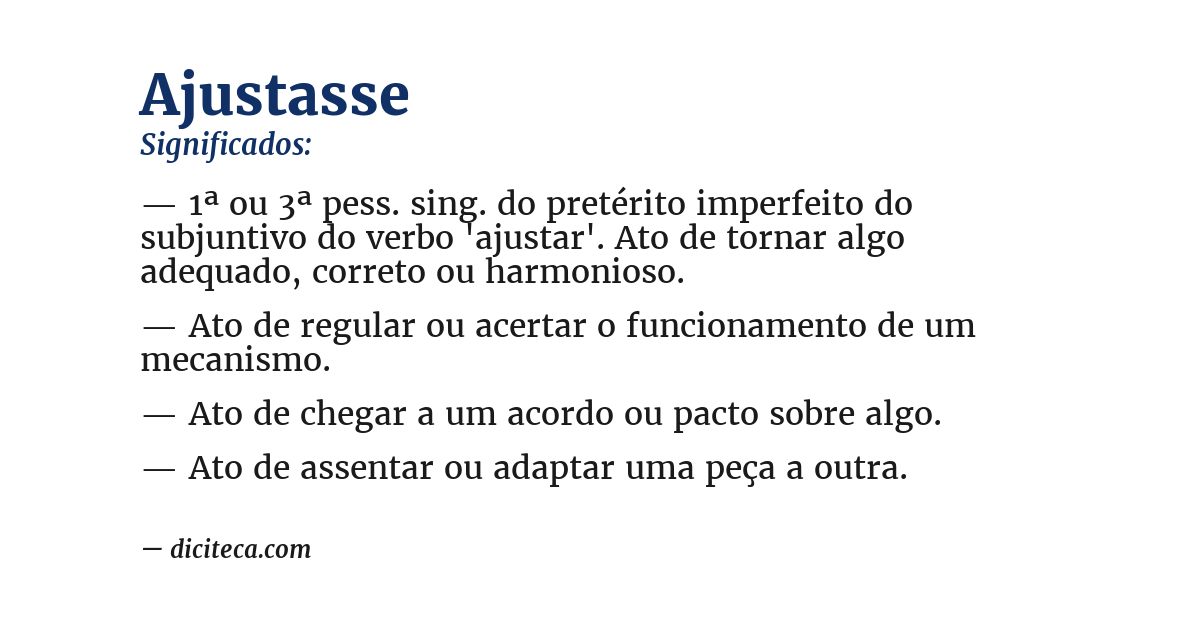 Significado de ajustasse