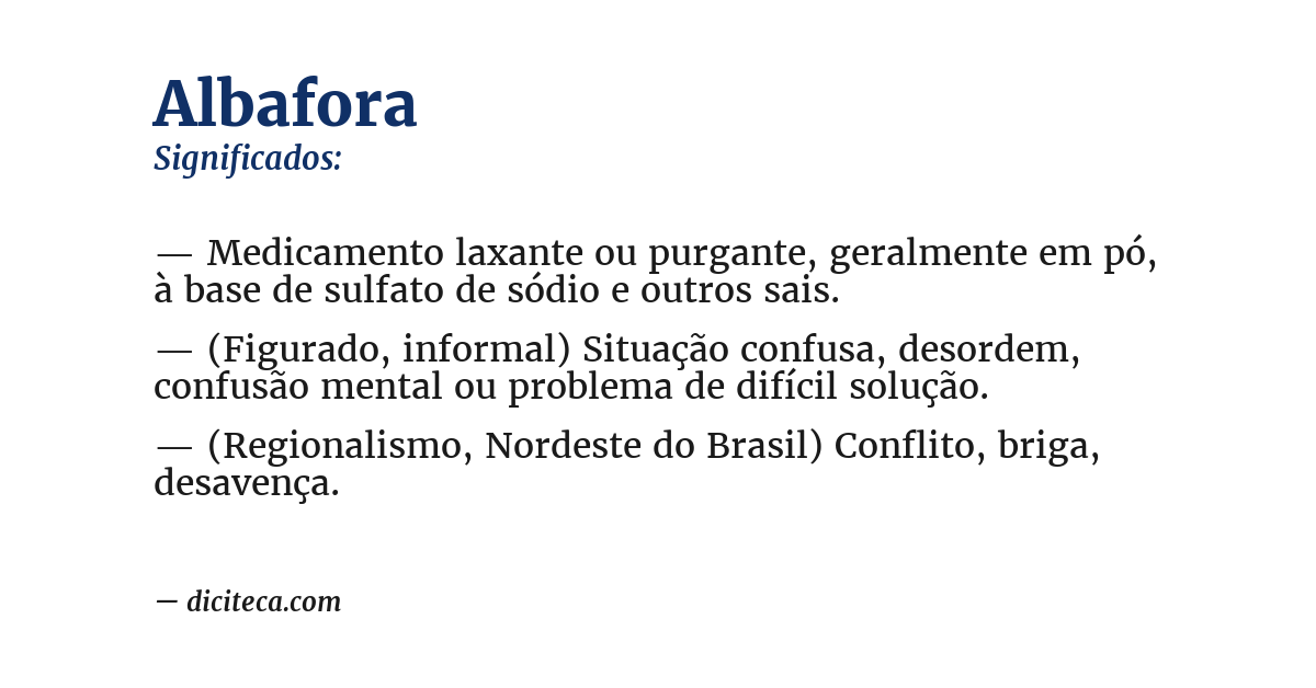 Significado de albafora