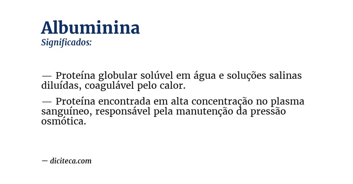 Significado de albuminina