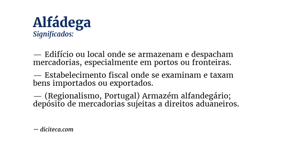 Significado de alfádega