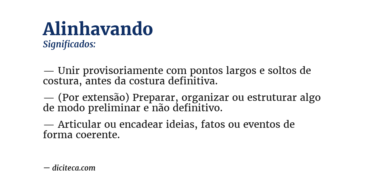 Significado de alinhavando