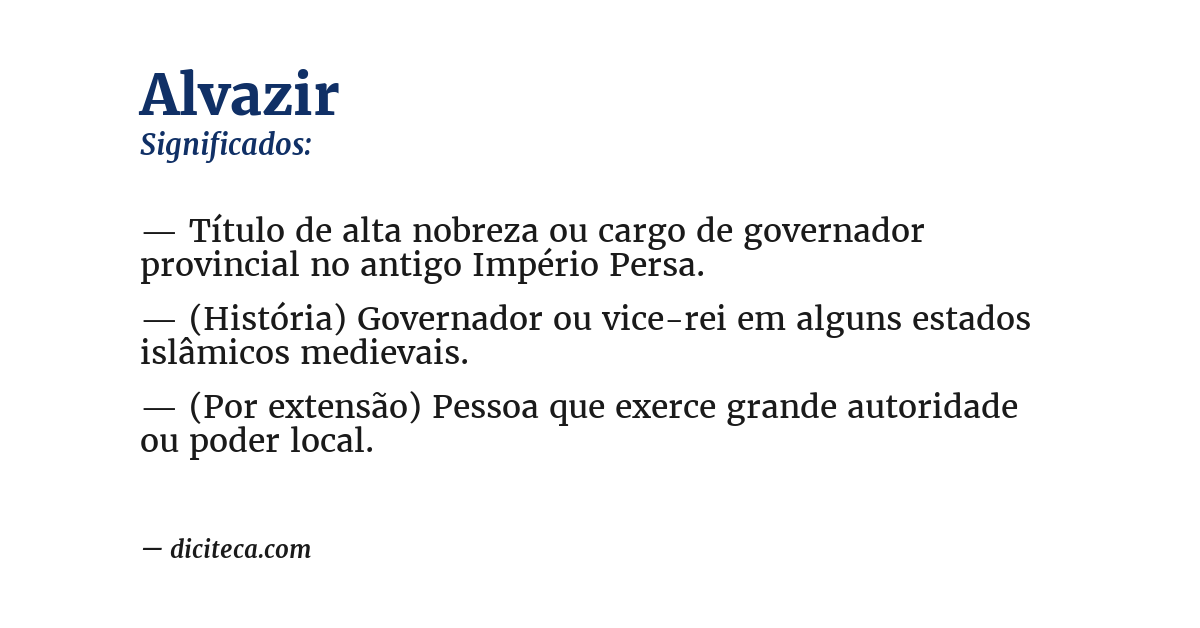 Significado de alvazir