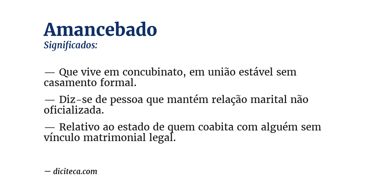Significado de amancebado
