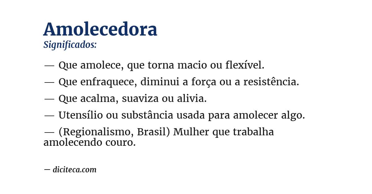 Significado de amolecedora
