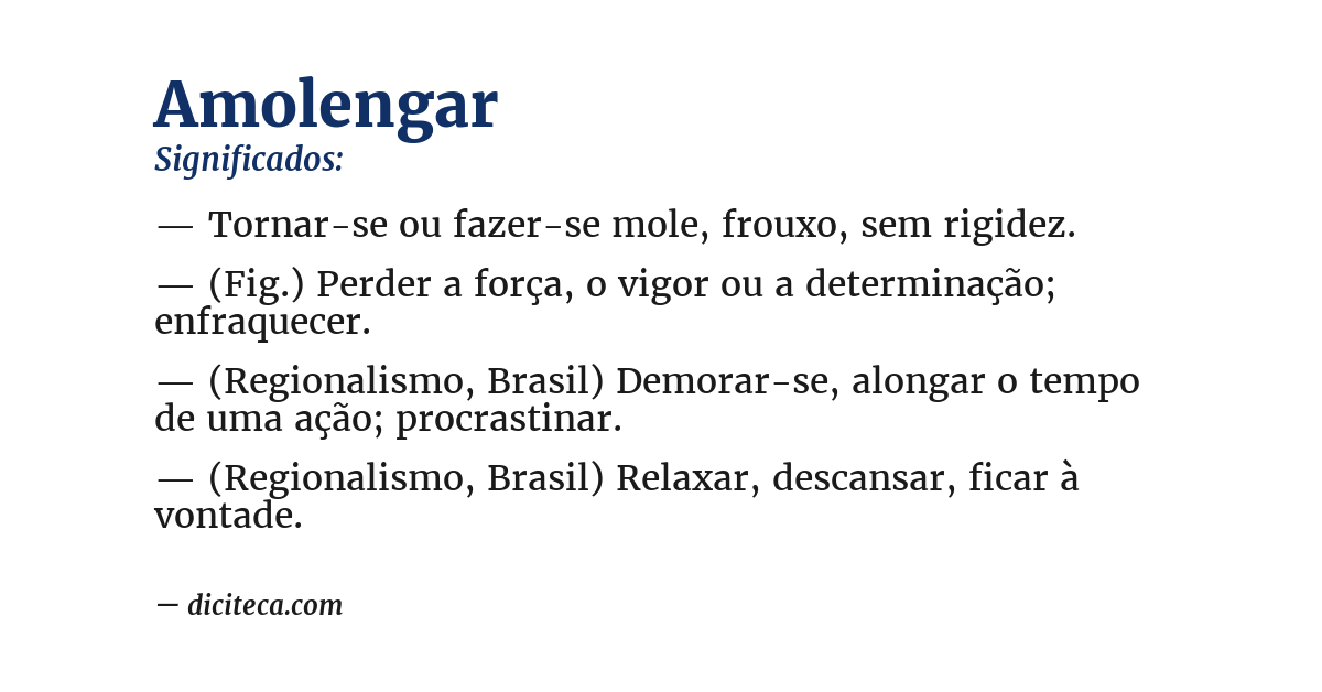 Significado de amolengar