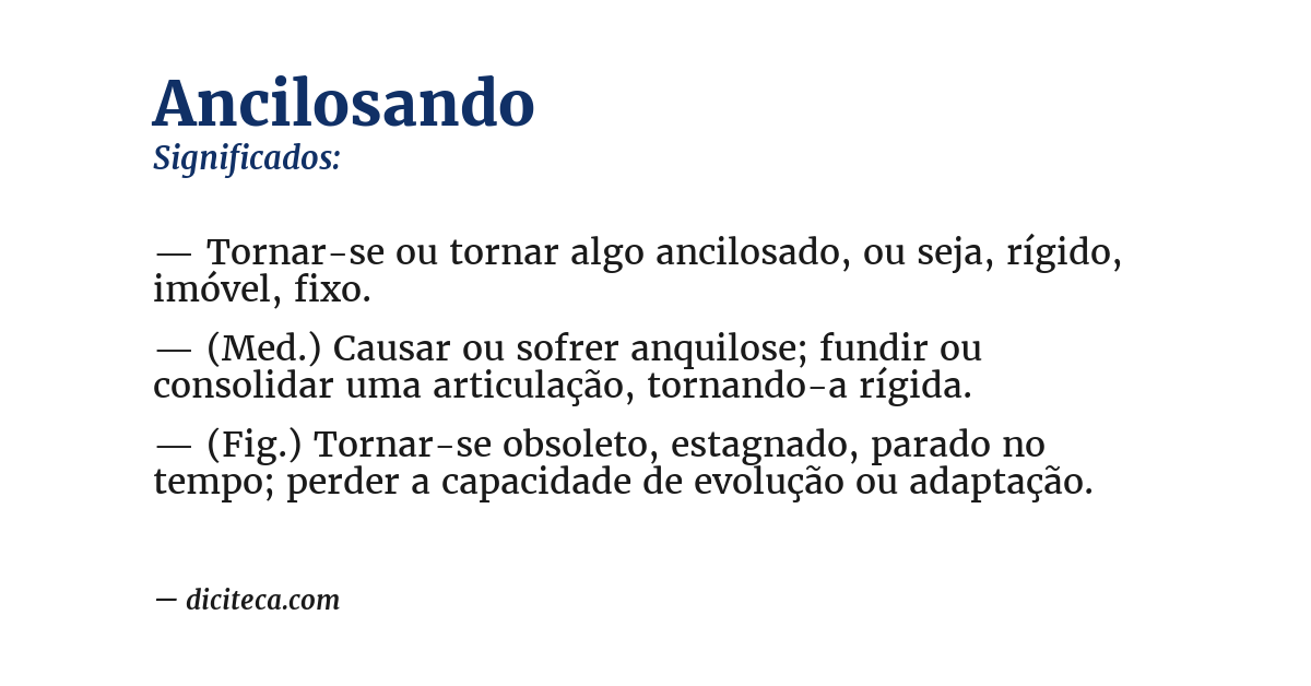 Significado de ancilosando