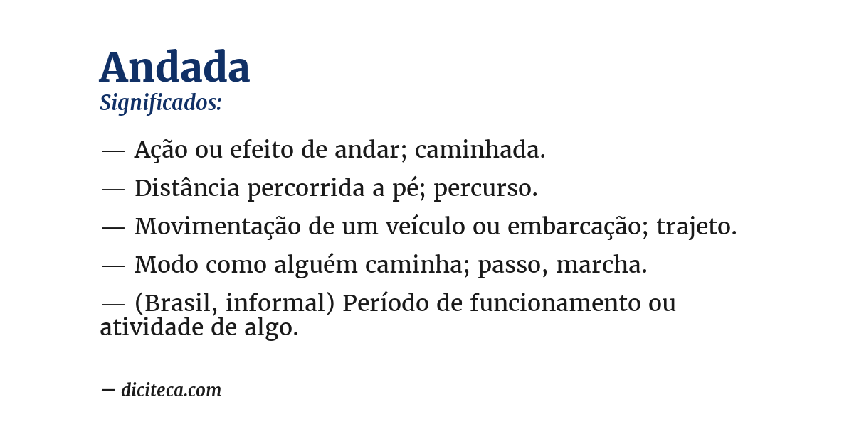 Significado de andada