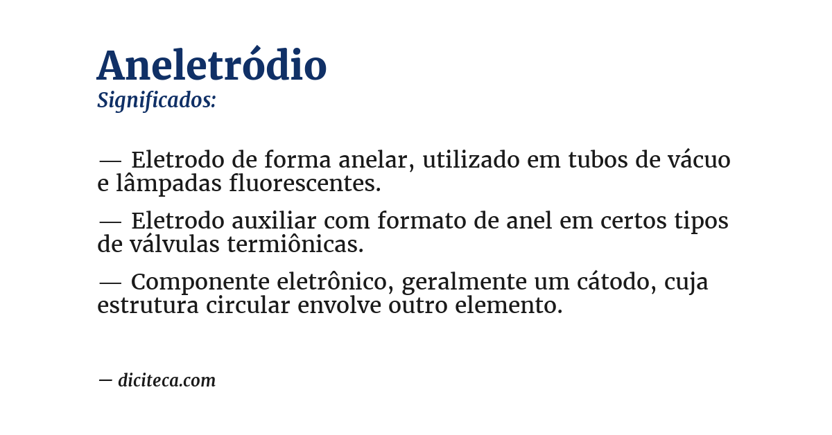 Significado de aneletródio
