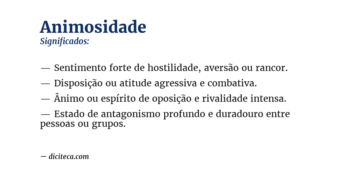 Significado de animosidade