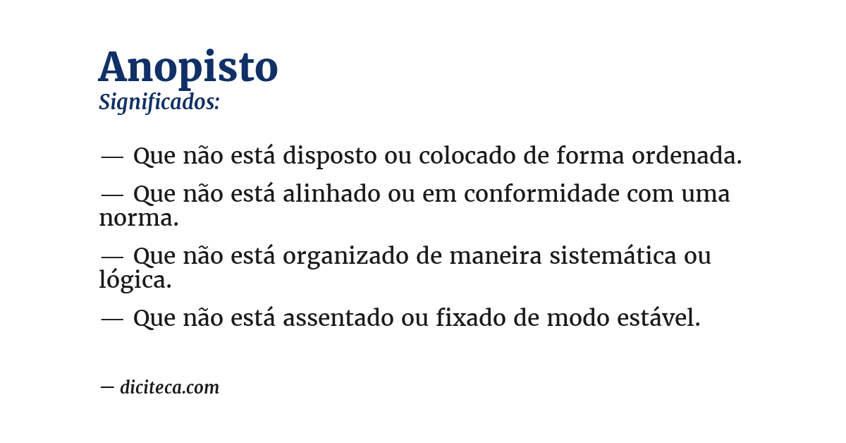 Significado de anopisto