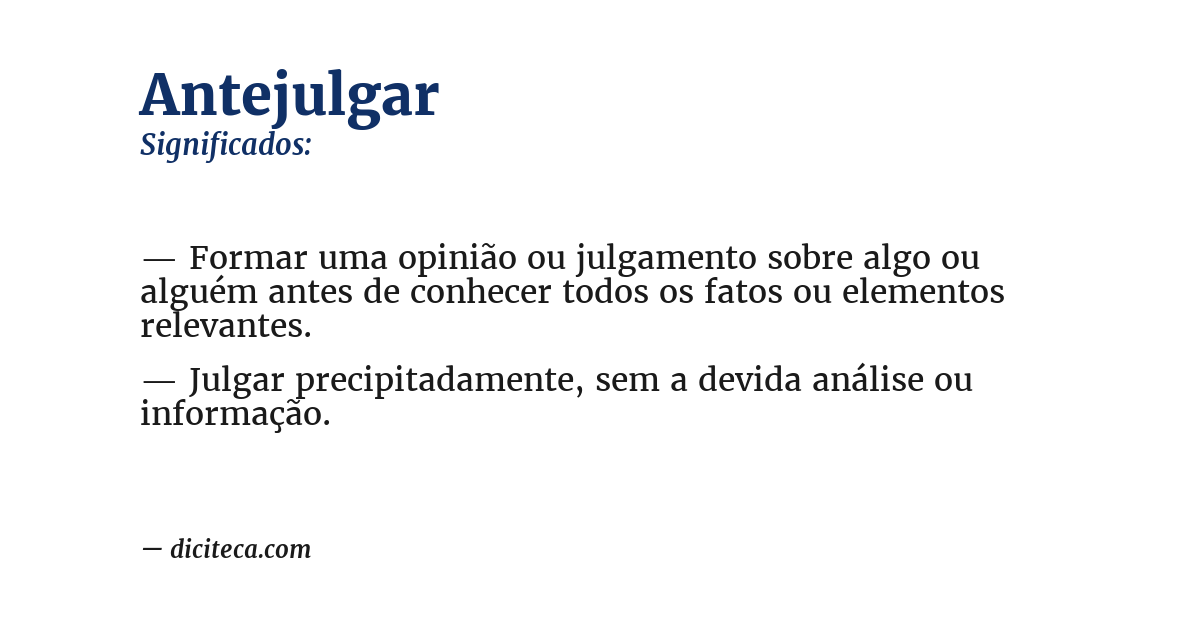 Significado de antejulgar