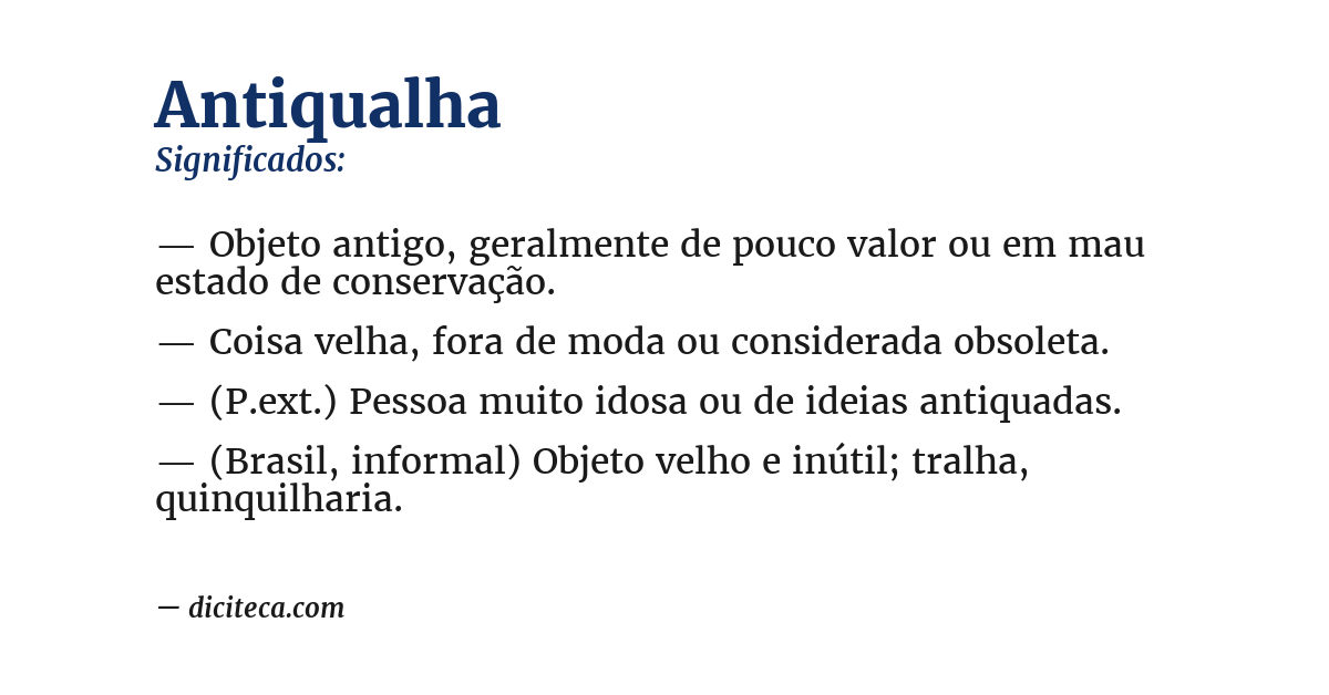 Significado de antiqualha