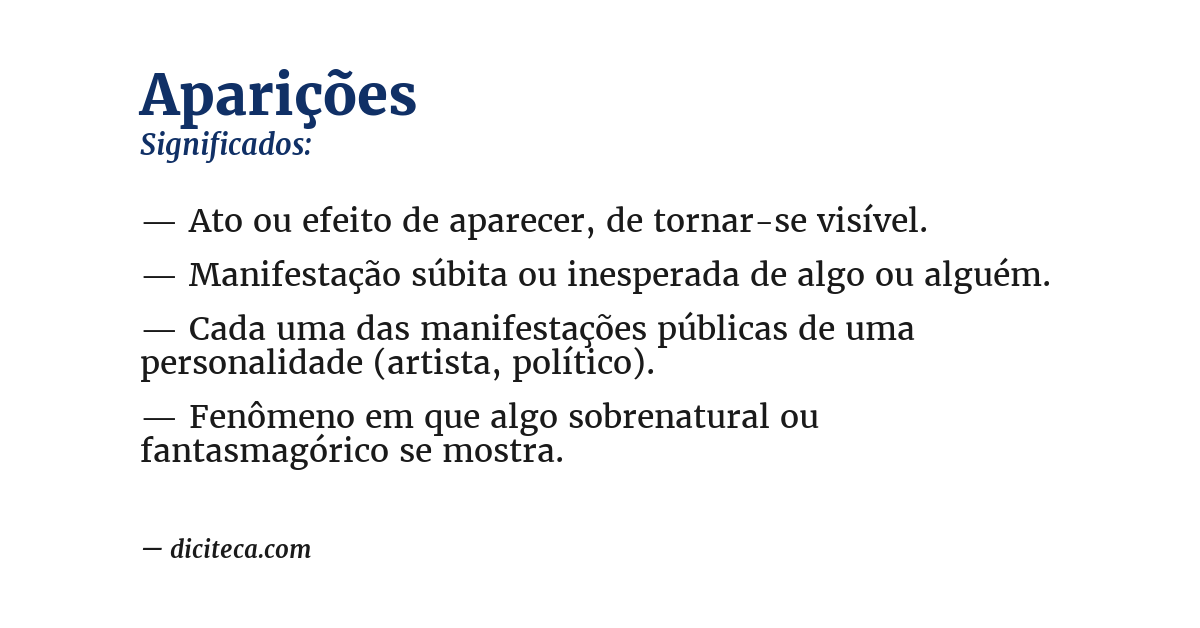Significado de aparições