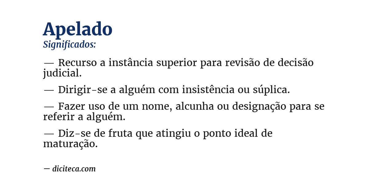Significado de apelado