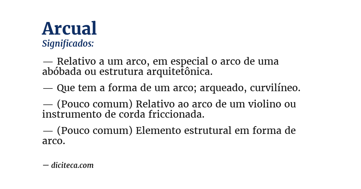 Significado de arcual