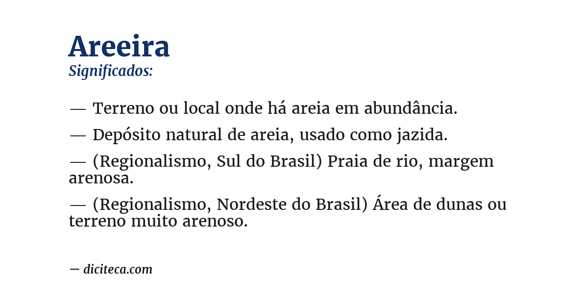 Significado de areeira