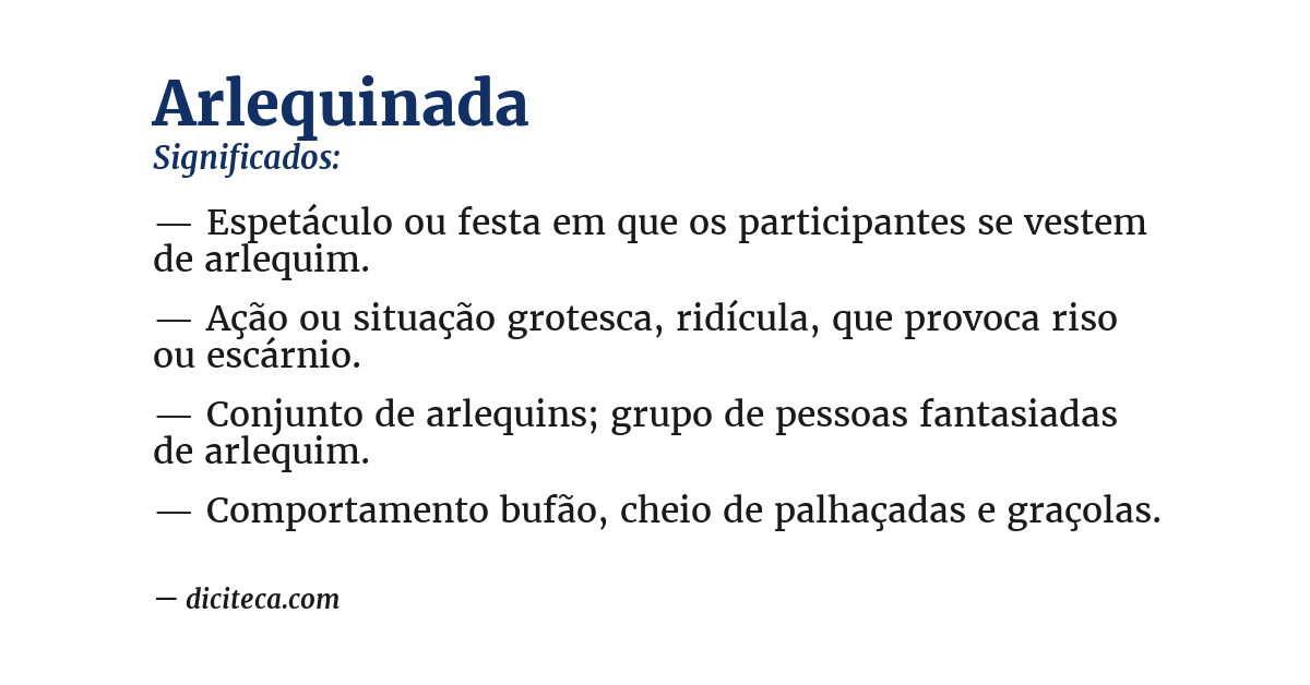 Significado de arlequinada