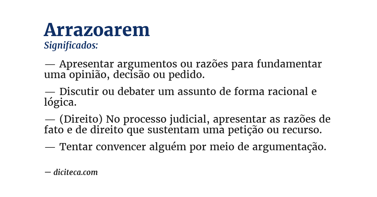 Significado de arrazoarem