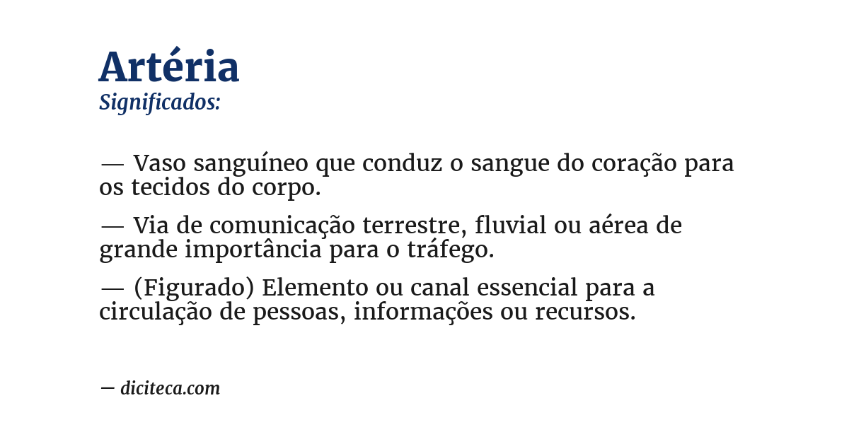 Significado de artéria