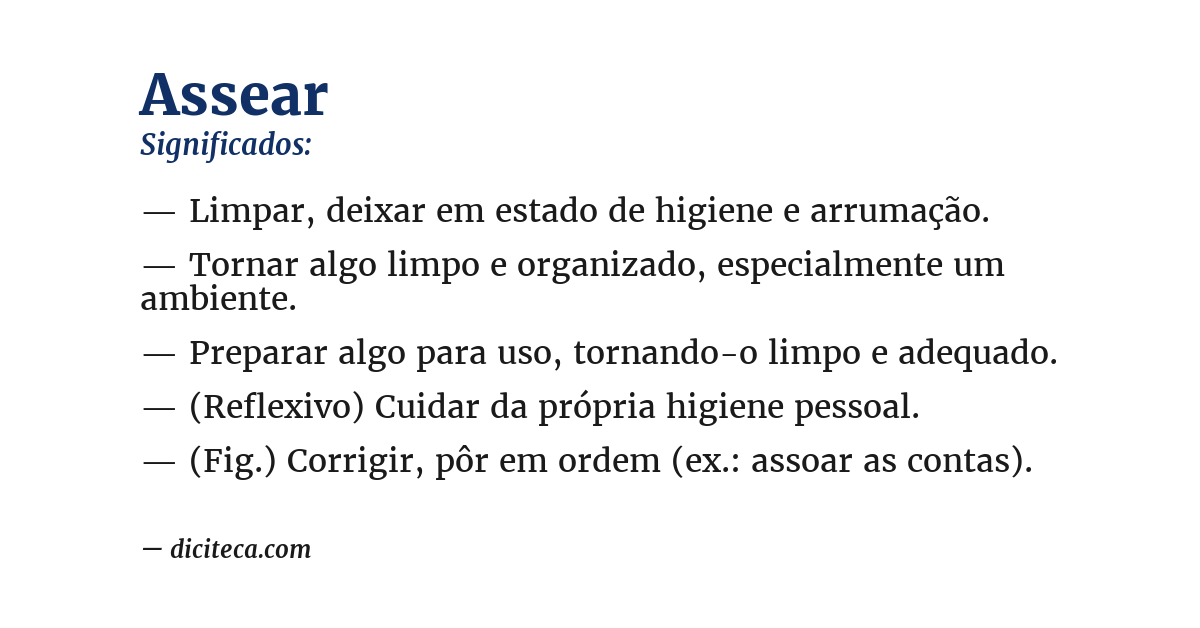 Significado de assear