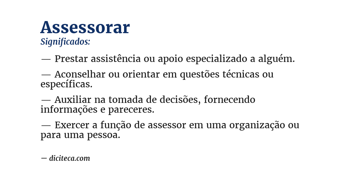Significado de assessorar