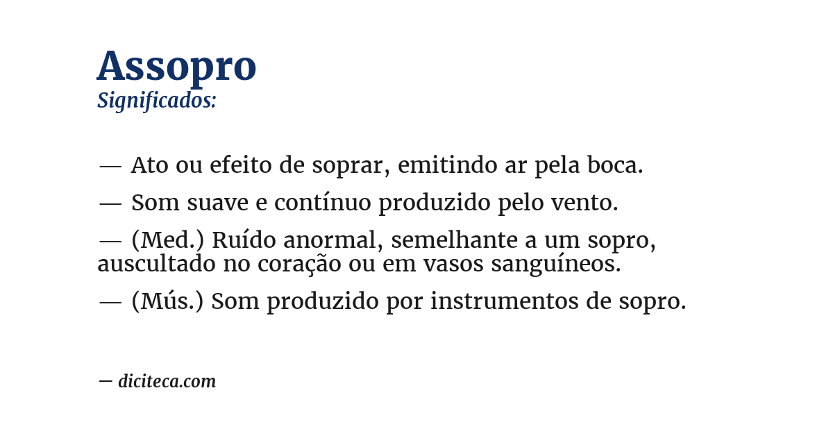 Significado de assopro