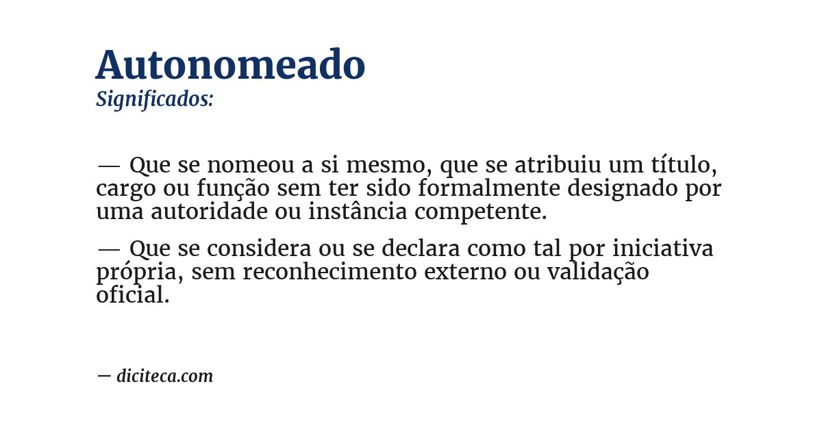 Significado de autonomeado