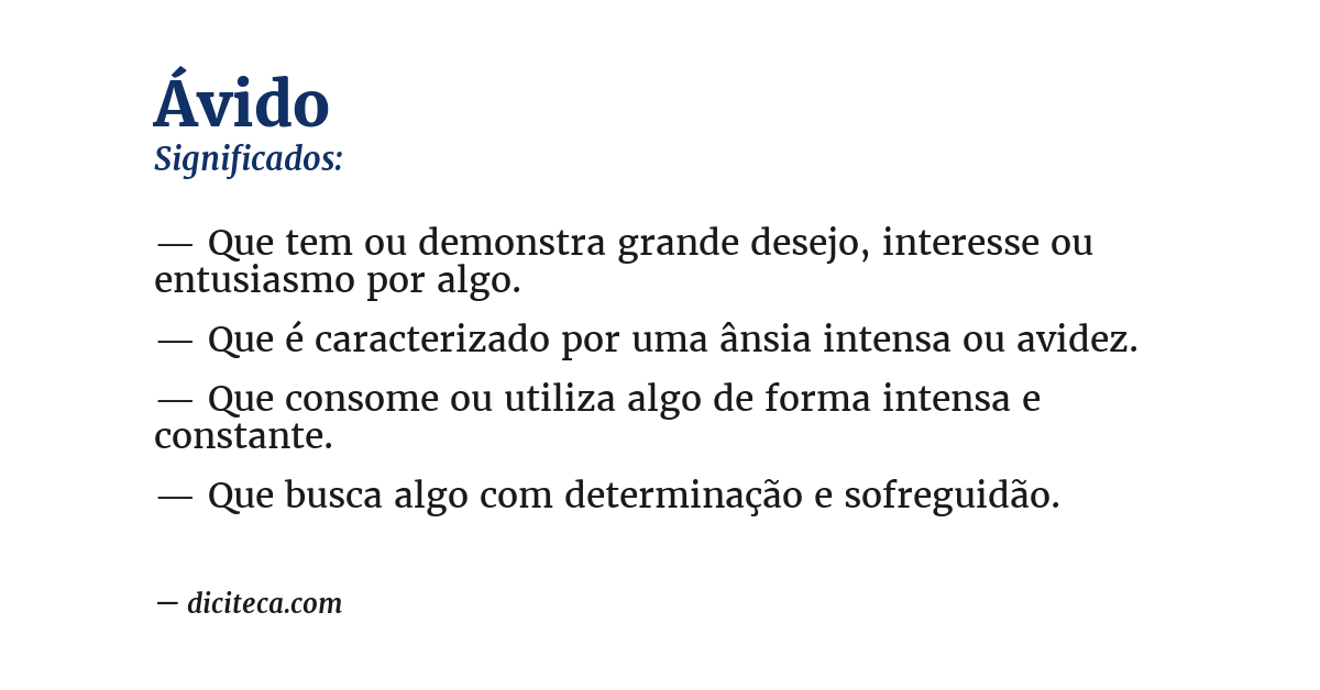 Significado de ávido