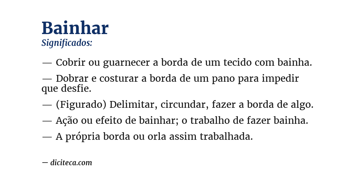 Significado de bainhar