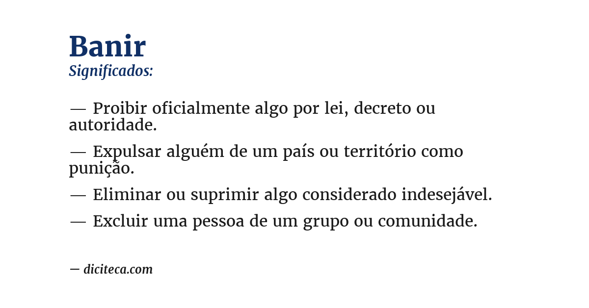 Significado de banir