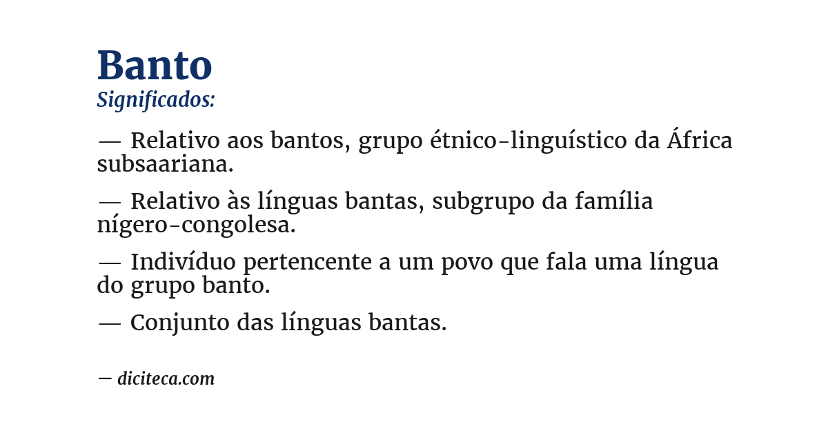 Significado de banto