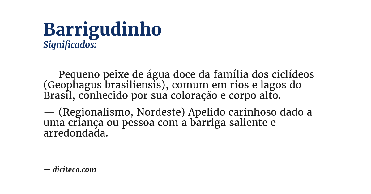 Significado de barrigudinho