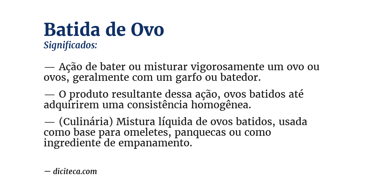 Significado de batida de ovo