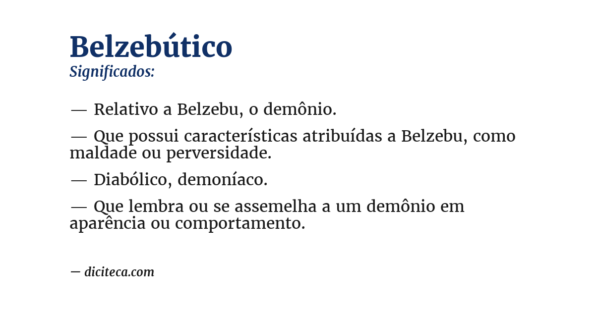Significado de belzebútico