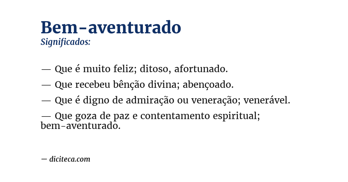 Significado de bem-aventurado