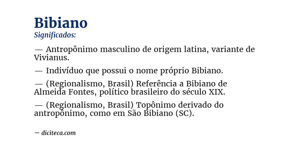Significado de bibiano
