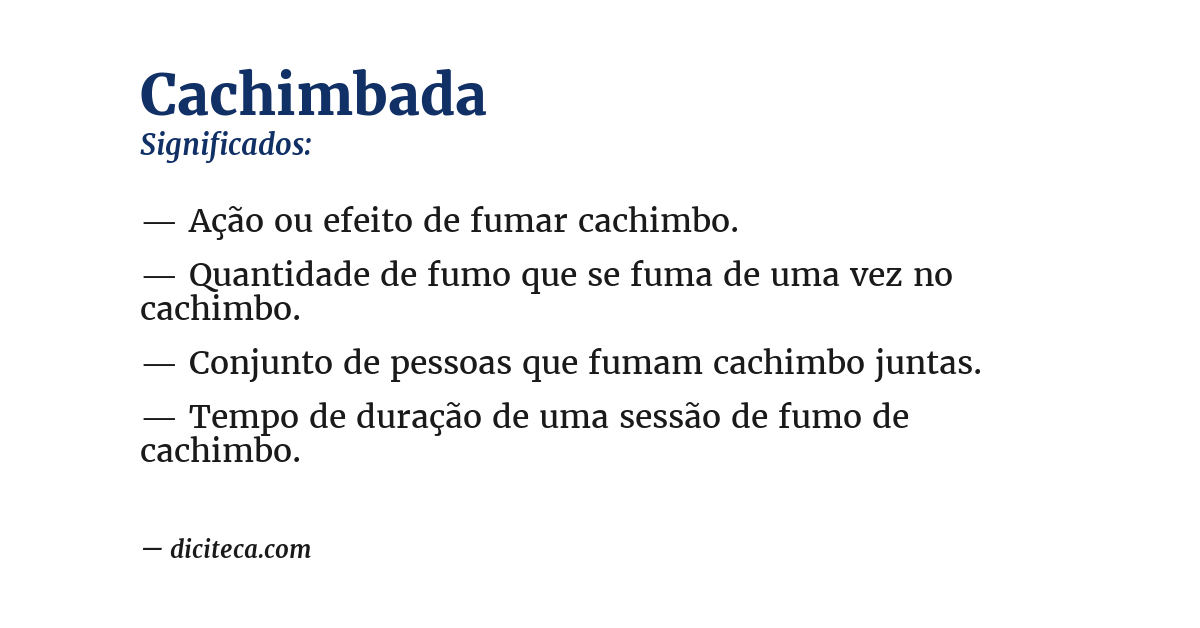 Significado de cachimbada