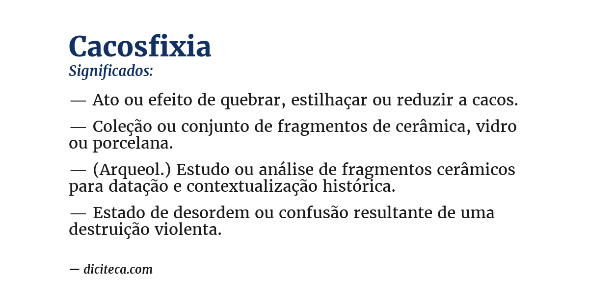 Significado de cacosfixia